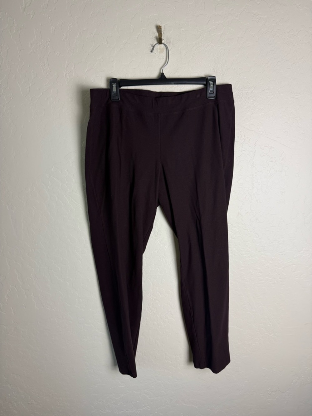 Eileen Fisher Washable Stretch Crepe Slim Ankle Pant Cassis Purple Large TK - Picture 3 of 16